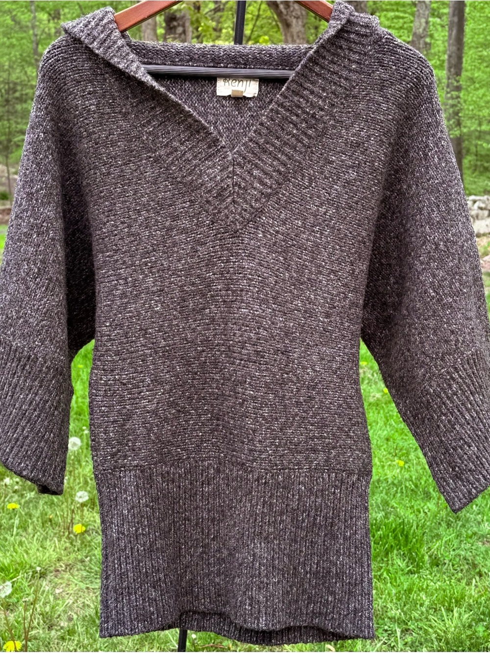 Y2K Vintage Anthropologie Kenji Wool-Blend Hooded Pullover Sweater